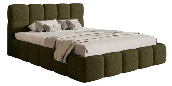 Pat matrimonial 140 cm Cirsten 140B (cu somieră) (măslin). Promo -18%. 1099524