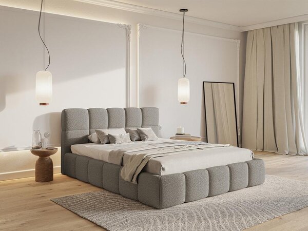 Pat matrimonial 180 cm Cirsten 180B (cu somieră) (Gri). Promo -16%. 1099489