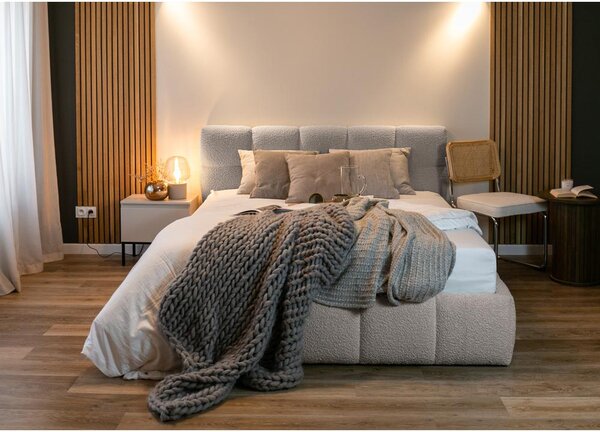 Pat matrimonial 180 cm Cirsten 180B (cu somieră) (Gri deschis). Promo -14%. 1099490