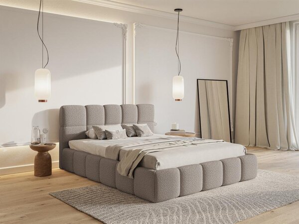 Pat matrimonial 180 cm Cirsten 180B (cu somieră) (Gri deschis). Promo -14%. 1099490