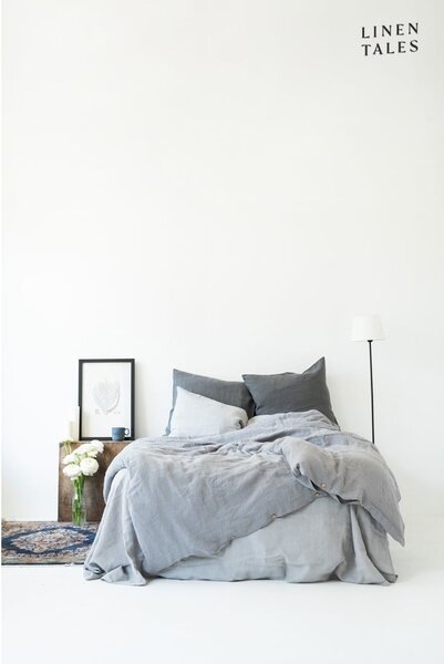 Cearceaf gri deschis din in 180x260 cm Light Grey – Linen Tales