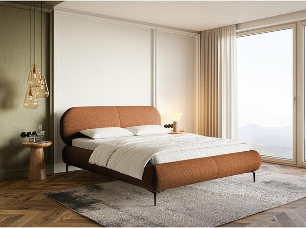 Pat matrimonial 160 cm Octave 160B (cu somieră) (miere + negru). Promo -14%. 1099999