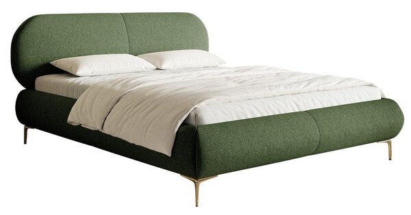 Pat matrimonial 160 cm Octave 160B (cu somieră) (măslin + auriu). Promo -20%. 1099993