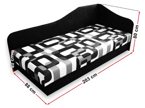 Pat de o persoană (canapea) 80 cm Lady 87 (maro 13 + Gusto 11) (D). Promo -12%. 793112