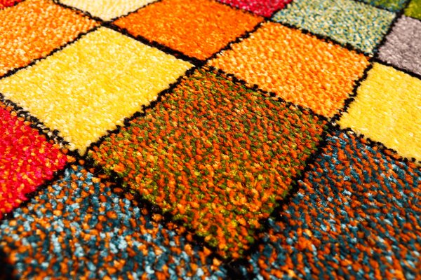 Covor Kolibri Copii 11161 130, Model Patratele, Multicolor Multicolor, Dreptunghi, 80x150