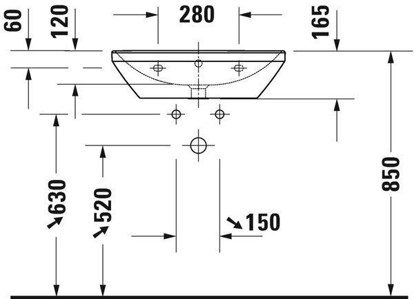 Duravit D-Neo lavoar 60x44 cm dreptunghiular clasică alb luciu 2366600000