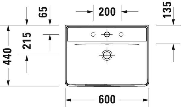 Duravit D-Neo lavoar 60x44 cm dreptunghiular clasică alb luciu 2366600000