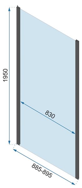 Rea Rapid Swing, cabină de duș cu 3 pereți 100 (uşă) x 100 (perete) x 100 (perete) x 195 cm, sticlă transparentă de 6 mm, profil cromat, KPL-09123