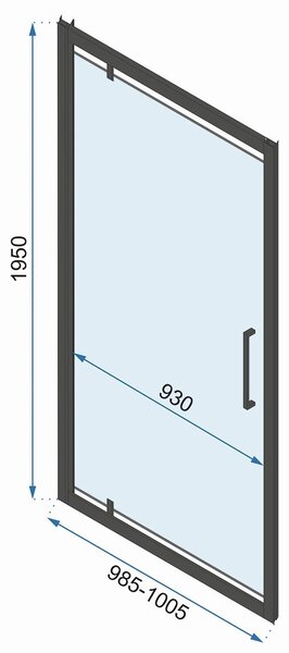 Rea Rapid Swing, cabină de duș cu 3 pereți 100 (uşă) x 100 (perete) x 100 (perete) x 195 cm, sticlă transparentă de 6 mm, profil cromat, KPL-09123