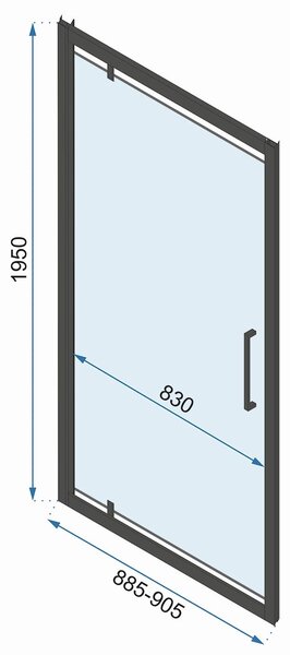 Rea Rapid Swing, cabină de duș cu 3 pereți 100 (uşă) x 100 (perete) x 100 (perete) x 195 cm, sticlă transparentă de 6 mm, profil cromat, KPL-09123
