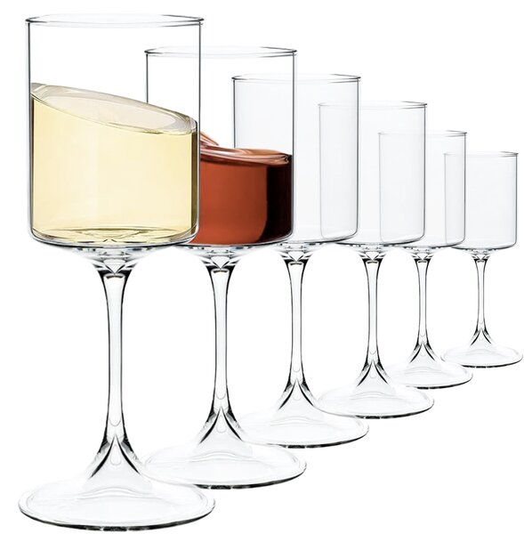 Set 6 pahare vin Quasar & Co.®, model evazat, 355 ml, sticla, transparent