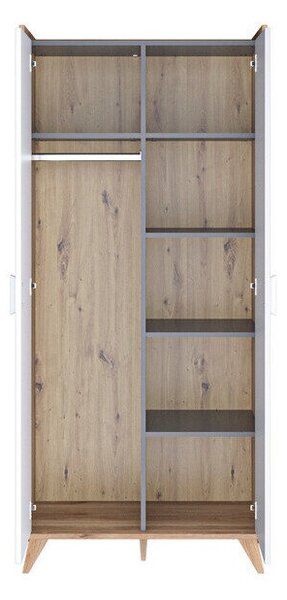 Dulap Enofere 100Gri, Alb, Stejar, 19x9x5cm, Uși dulapUși dulap: Cu balamale