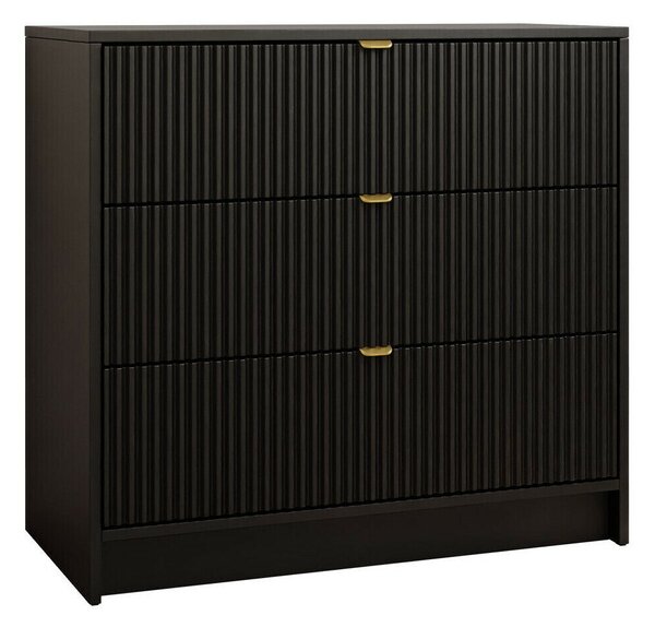 Comodă Comfivo Papilio I, Negru, MDF, PAL laminat, 75x80x40cm, 27.5 kg