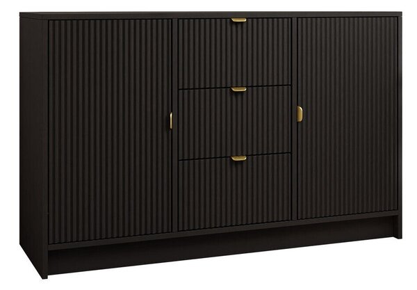 Comodă Comfivo Papilio, Negru, MDF, PAL laminat, 75x118x40cm, 41.5 kg