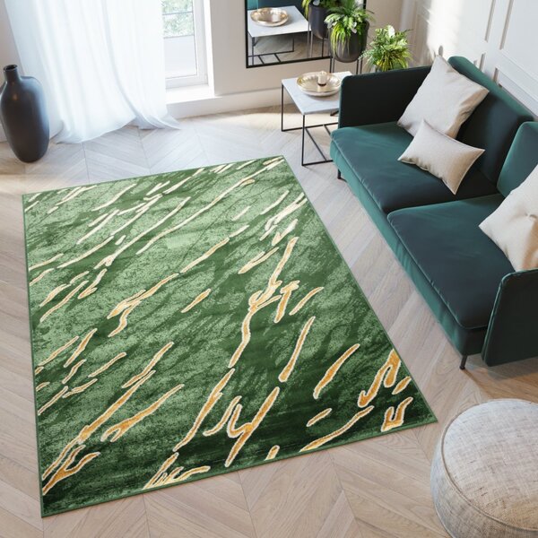 Covor verde la modă cu model simplu de aur Lăţime: 80 cm | Lungime: 150 cm