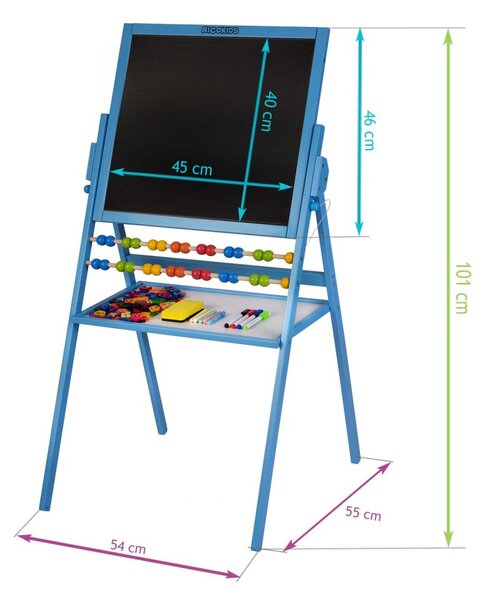 Tablă pentru copii cu două fețe 2in1 - magnetică și cu cretă