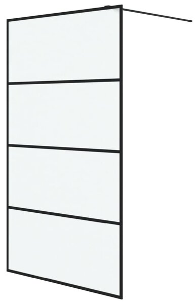 Perete cabină duș walk-in negru 115x195 cm sticlă ESG mată