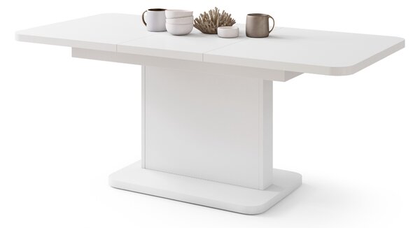 Mazzoni ASTON MINI-Z Alb Mat - MĂSUȚĂ DE CAFEA MODERNĂ EXTENSIBILĂ REGLABILĂ PE ÎNĂLȚIME MASĂ TRANSFORMABILĂ