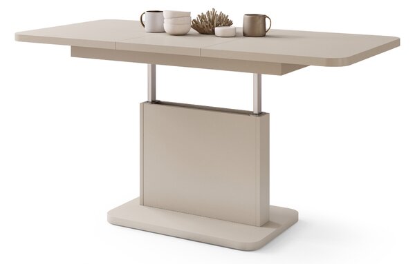 Mazzoni ASTON MINI-Z Bej (Șampanie) - MĂSUȚĂ DE CAFEA MODERNĂ EXTENSIBILĂ REGLABILĂ PE ÎNĂLȚIME MASĂ TRANSFORMABILĂ
