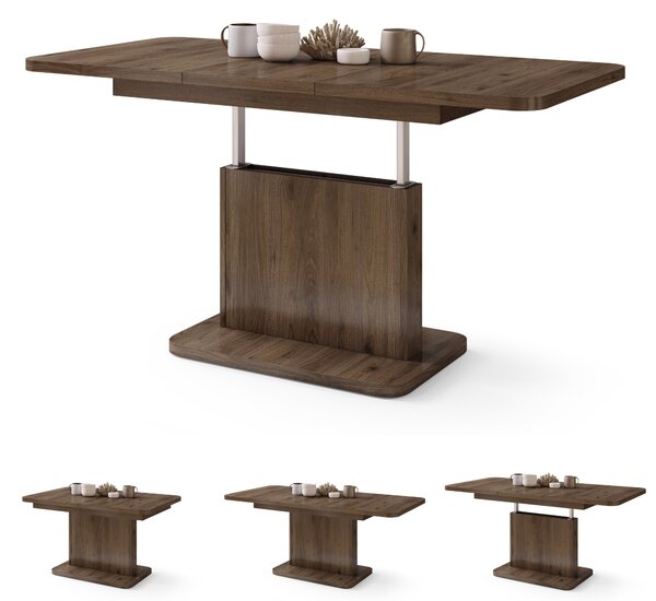 Mazzoni ASTON MINI-Z Nuc Elegant - MĂSUȚĂ DE CAFEA MODERNĂ EXTENSIBILĂ REGLABILĂ PE ÎNĂLȚIME MASĂ TRANSFORMABILĂ