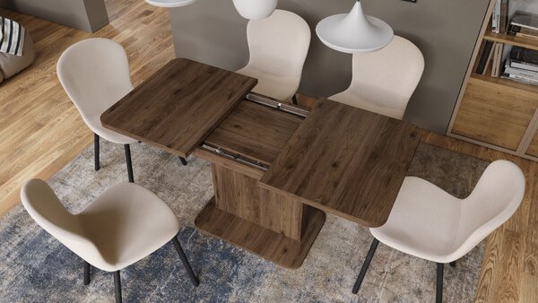 Mazzoni ASTON MINI-Z Nuc Elegant - MĂSUȚĂ DE CAFEA MODERNĂ EXTENSIBILĂ REGLABILĂ PE ÎNĂLȚIME MASĂ TRANSFORMABILĂ