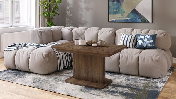 Mazzoni ASTON MINI-Z Nuc Elegant - MĂSUȚĂ DE CAFEA MODERNĂ EXTENSIBILĂ REGLABILĂ PE ÎNĂLȚIME MASĂ TRANSFORMABILĂ