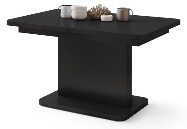Mazzoni ASTON MINI-Z Negru Mat - MĂSUȚĂ DE CAFEA MODERNĂ EXTENSIBILĂ REGLABILĂ PE ÎNĂLȚIME MASĂ TRANSFORMABILĂ