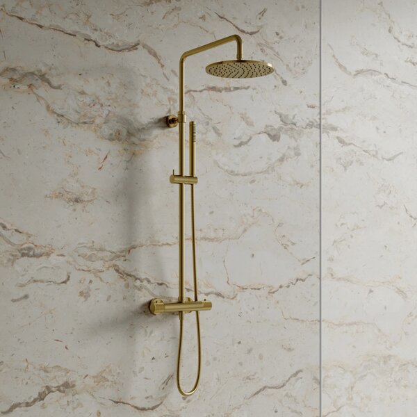 Coloana de dus cu termostat, Omnires CONTOUR, auriu periat