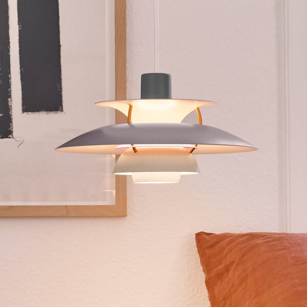 Louis Poulsen Lampă suspendată PH 5 300, gri, 30 cm, reglabil, Gri, Camera de zi / sufragerie, Metal, Design