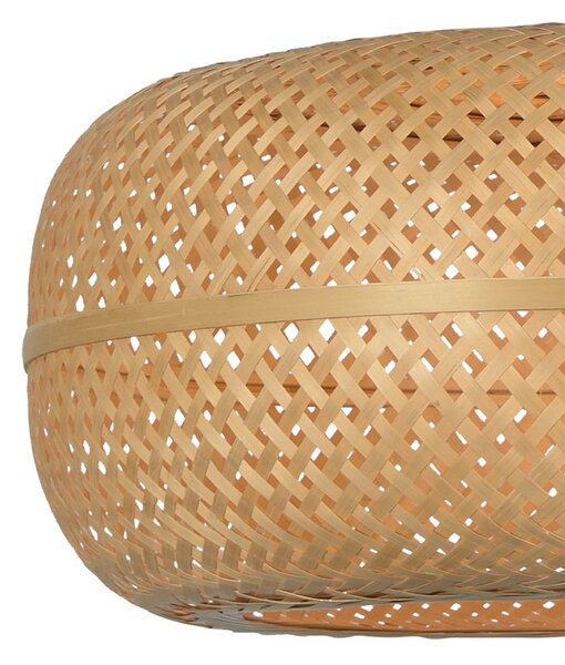 Good & Mojo Lampă suspendată Palawan, descentralizată, naturală, Ø 60 cm, reglabil, Lemn, Camera de zi / sufragerie, Bamboo, Design