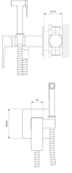 Set de dus igienic Omnires Parma, nichel periat