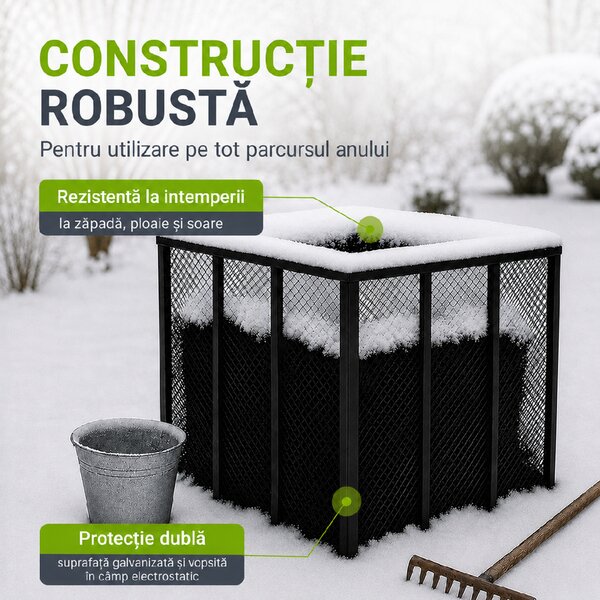 Juskys Compostor metalic 450 L - negru