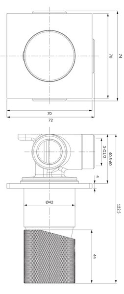 Baterie dus incastrata Omnires Contour auriu periat