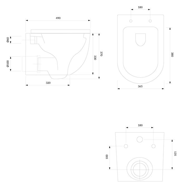 Set vas WC suspendat, Omnires Ottawa, cu capac quick release si soft close alb lucios