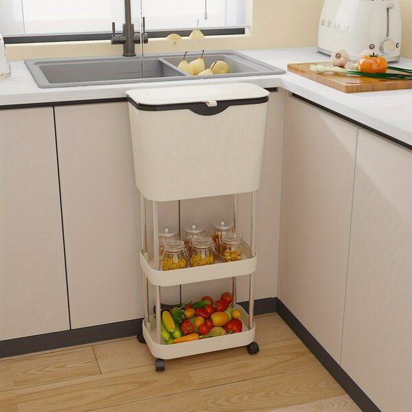 Carucior organizator cu 3 niveluri si roti