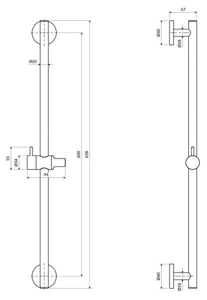 Set de dus, Omnires MICROFON, glisant, auriu lucios