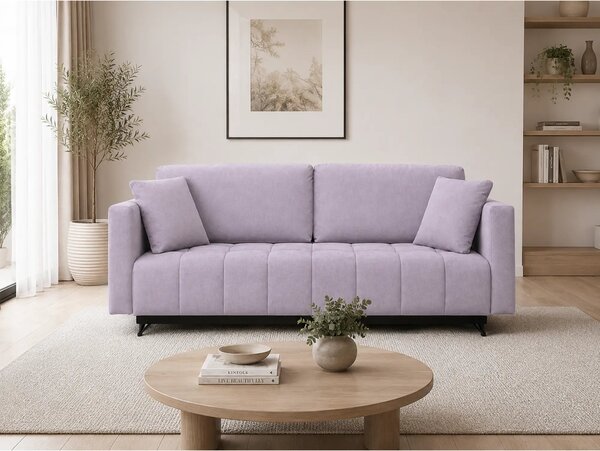 Canapea extensibila ALDO 3L, stofa catifelata mov lila - Monolith 62