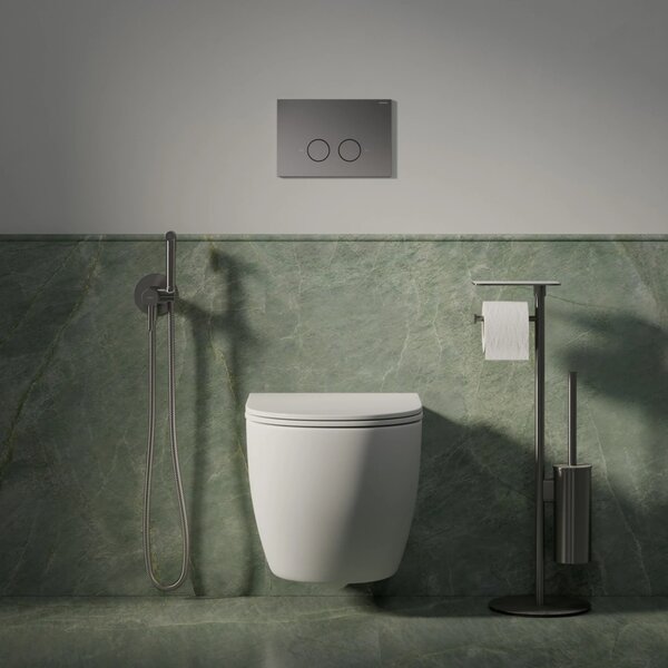 Set vas WC suspendat, Omnires Ottawa, cu capac quick release si soft close, alb mat