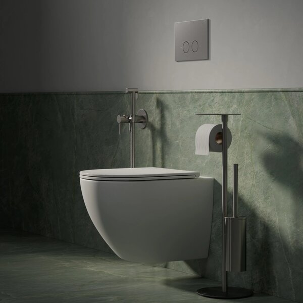 Set vas WC suspendat, Omnires Ottawa, cu capac quick release si soft close, alb mat