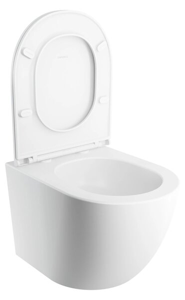 Set vas WC suspendat Omnires Ottawa Silent Power, cu capac quick release si soft close, alb mat