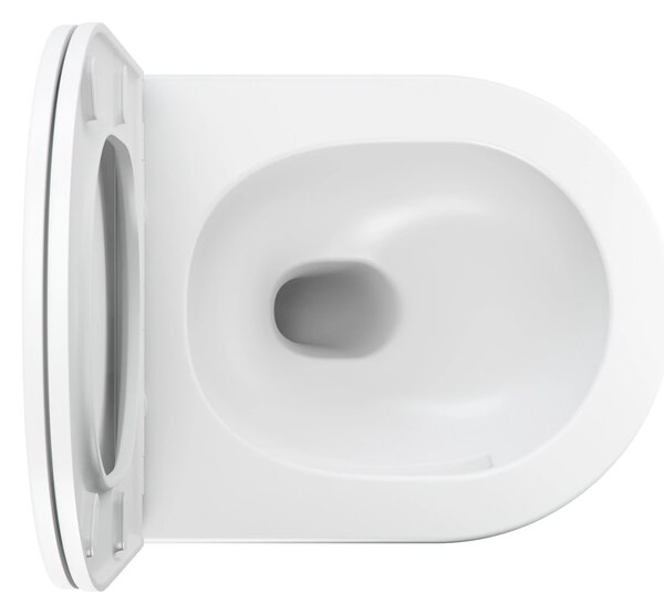 Set vas WC suspendat Omnires Ottawa Silent Power, cu capac quick release si soft close, alb mat