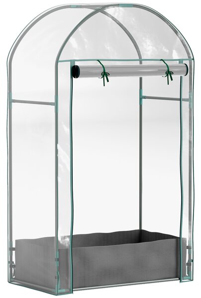 Outsunny Seră pentru Grădină cu Ușă Pliabilă pe Balamale și Sac pentru Plante, 89x50x152 cm, Transparent | Aosom Romania