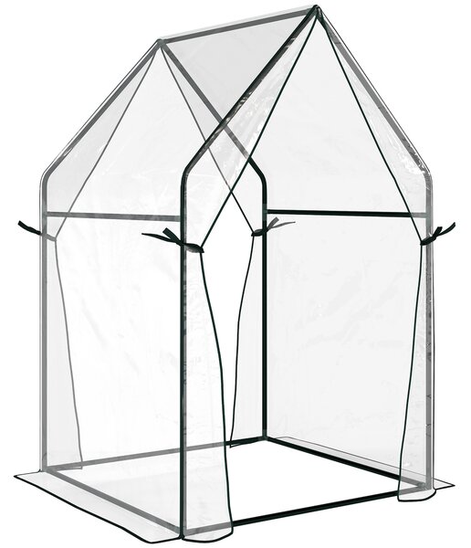 Outsunny Mini Sera Portabila 90x90x145cm cu 2 Usi cu Fermoar Transparent pentru Interior Exterior | Aosom Romania