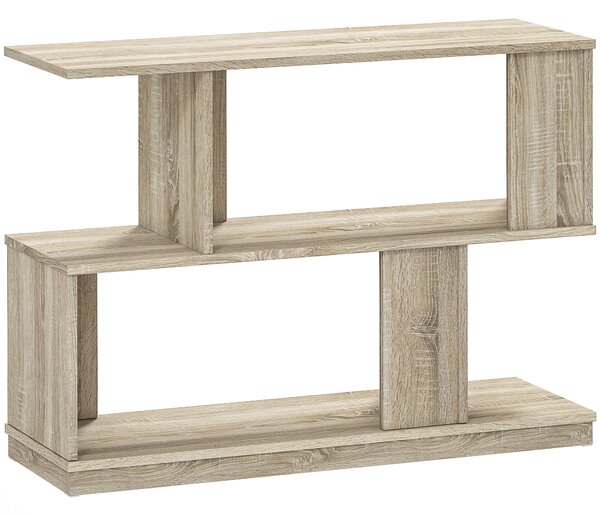HOMCOM Măsuță de cafea modernă în formă de S cu 4 rafturi 90x30x61 cm Lemn | Aosom Romania