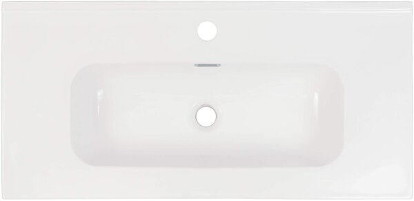 Deante Tubo, chiuveta incorporabila ceramica 80x38,5x16 cm, alb lucios, DEA-CTU_6U8M