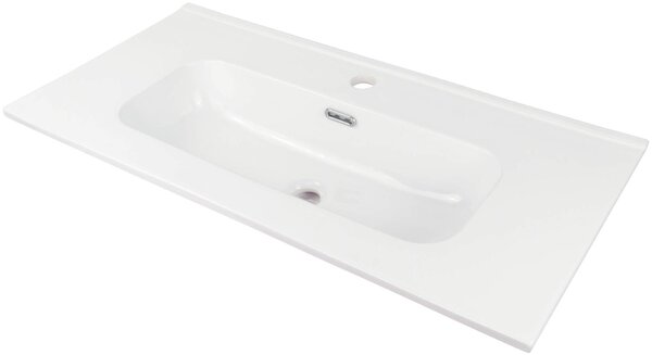 Deante Tubo, chiuveta incorporabila ceramica 80x38,5x16 cm, alb lucios, DEA-CTU_6U8M