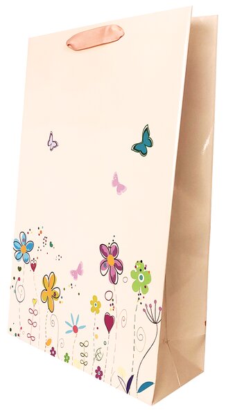 SET 10 pungi de cadou mare cu model vara - floricele