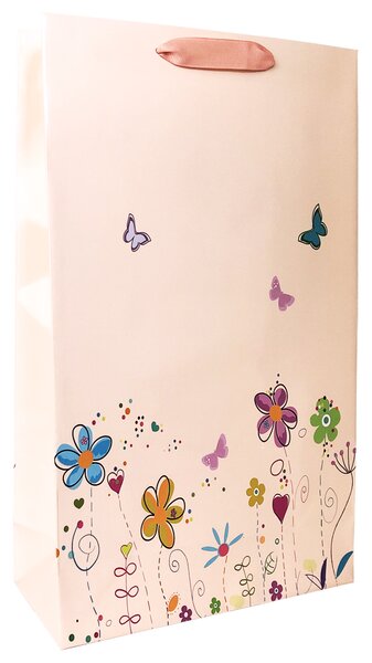 SET 10 pungi de cadou mare cu model vara - floricele