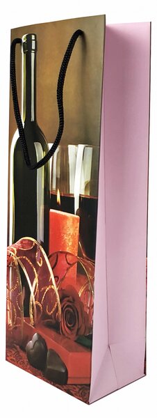 SET 10 pungi de Cadou pentru sticla cu model cu lumanari si ciocolata