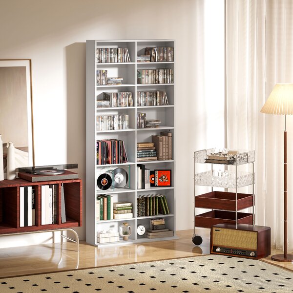 HOMCOM Unitate de depozitare pentru 640 CD-uri/360 DVD-uri/430 Blu-ray - Alb | Aosom Romania